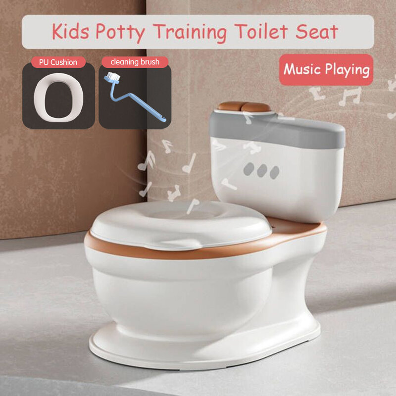 Seggiolino per vasino per bambini sedile per vasino realistico per bambini ragazzi ragazze Soft PU Pad Wipe Storage funzione di riproduzione della musica