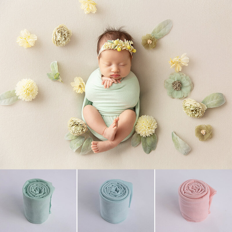 30CMx160CM Baby Photography Double-Sided Wraps Colorful Stretch Swaddle Baby Photo Props Infant Posing Elastic Studio Background