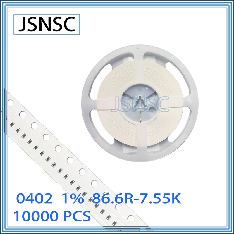 Resistor da microplaqueta SMD 1005 de JSNSC, 0402 F, 1%, 9R, 100R, 130R, 150R, 180R, 200R, 220R, 240R, 270R, 300R, 330R, 430R, 1K, 2K, 3K, 10000 PCes