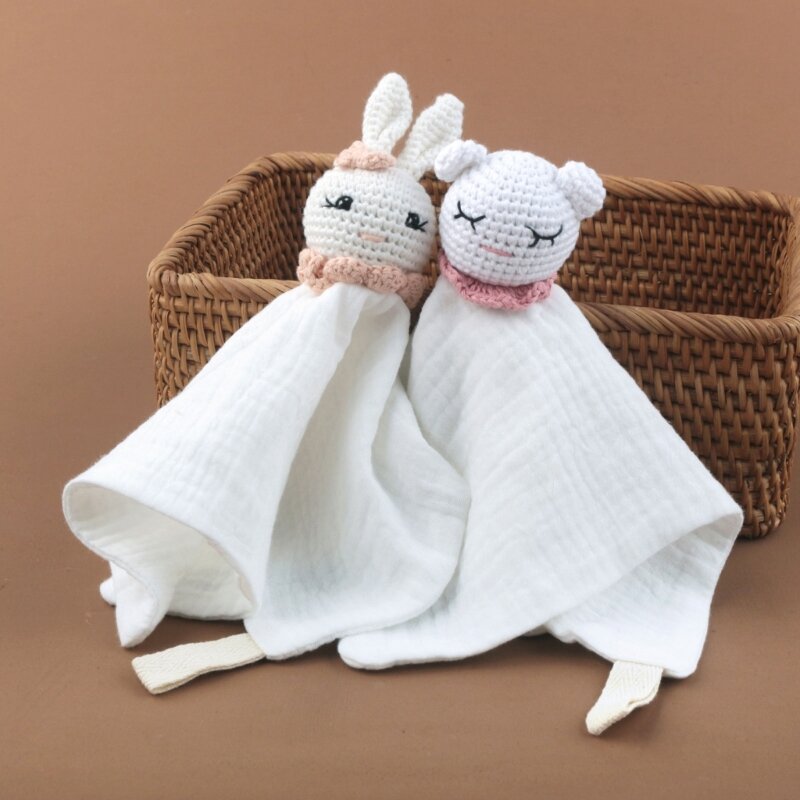 Bavaglino succhietto per neonati Bavaglino per placare l'umore Coperta sicurezza per animali lavorata a maglia Asciugamano