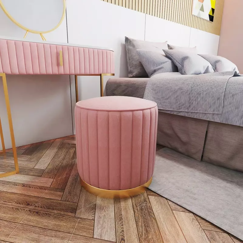 Einfache Schmiedeeisen Nordic Stoff Macaron Farbe Dressing Hocker Ändern Schuhe Kleine Sofa Mode Wohnzimmer