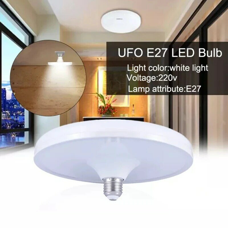 1 buah bohlam LED E27 lampu Led Super terang 20W 220V lampu LED UFO dalam ruangan putih lampu meja lampu garasi AC220V baru