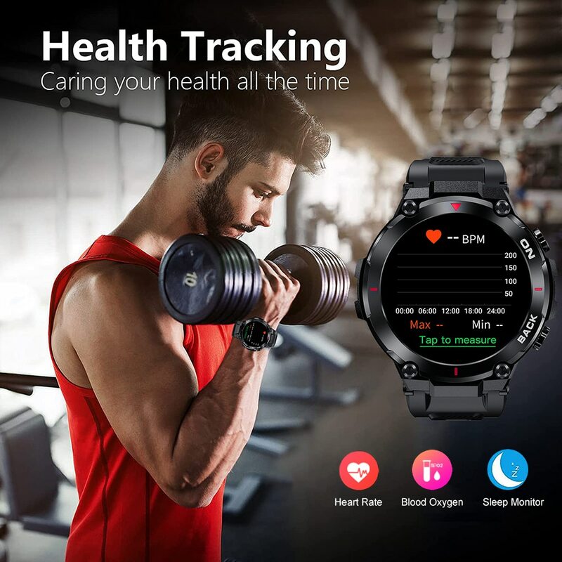 MELANDA jam tangan pintar pria, arloji Cerdas olahraga layar HD 360*360, tahan air IP68 untuk Android IOS K37