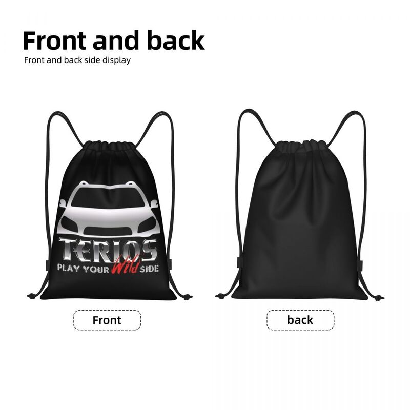 Custom Terios Drawstring Bag for Training Yoga Backpacks Women Men Sports Gym Sackpack