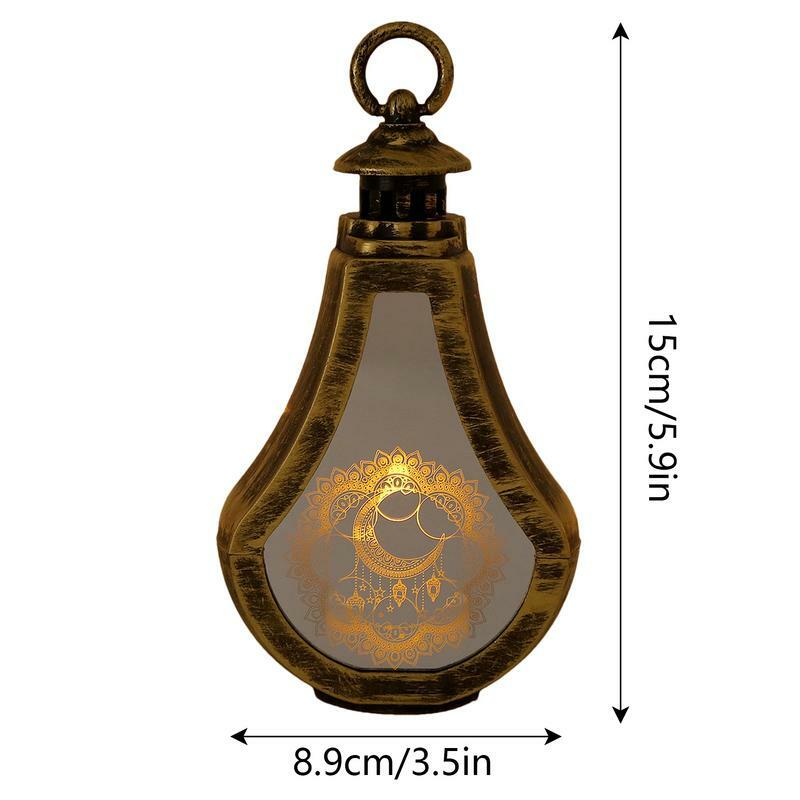 Hangable Tabletop Middle Eastern Lantern Battery Powered LED Tea Lights Middle Eastern Lamp  Home Decorative Unique Night Lamp
