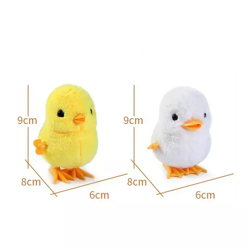 1PC Kawaii Yellow Jumping Chicken Plush Toys Moveable Chain Winding Soft Dolls Simulation Anime Plushie children'sChristmas Gift