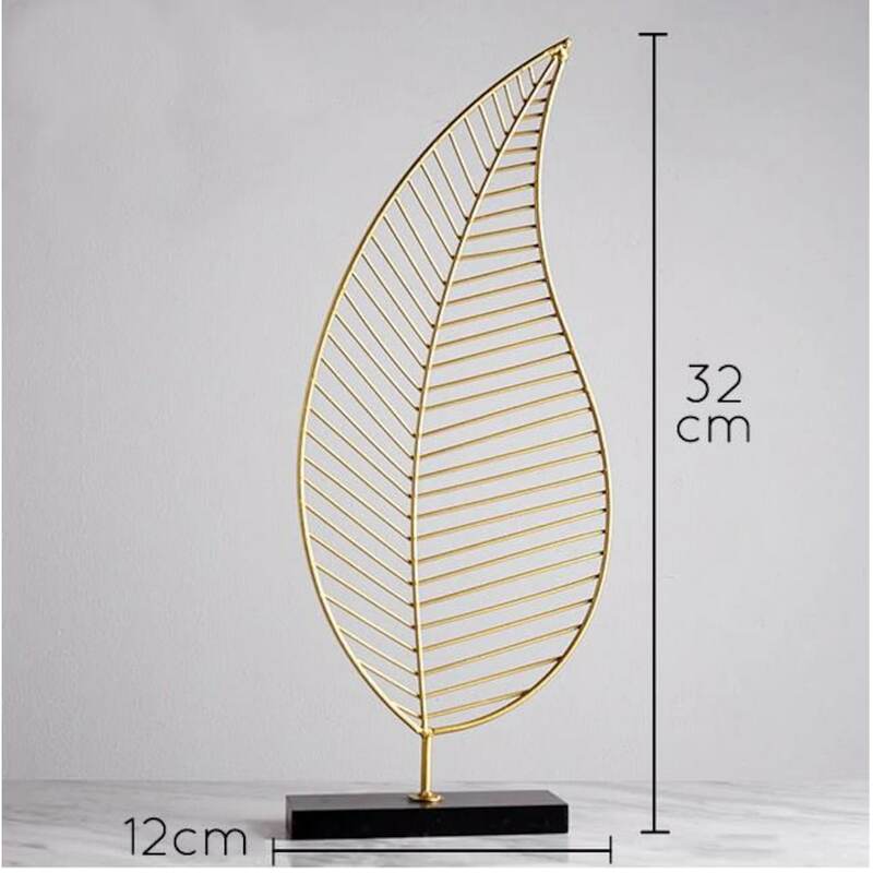 Modern Metal Thin Leaf Wrought Iron Home Desk Office Decor Ornament