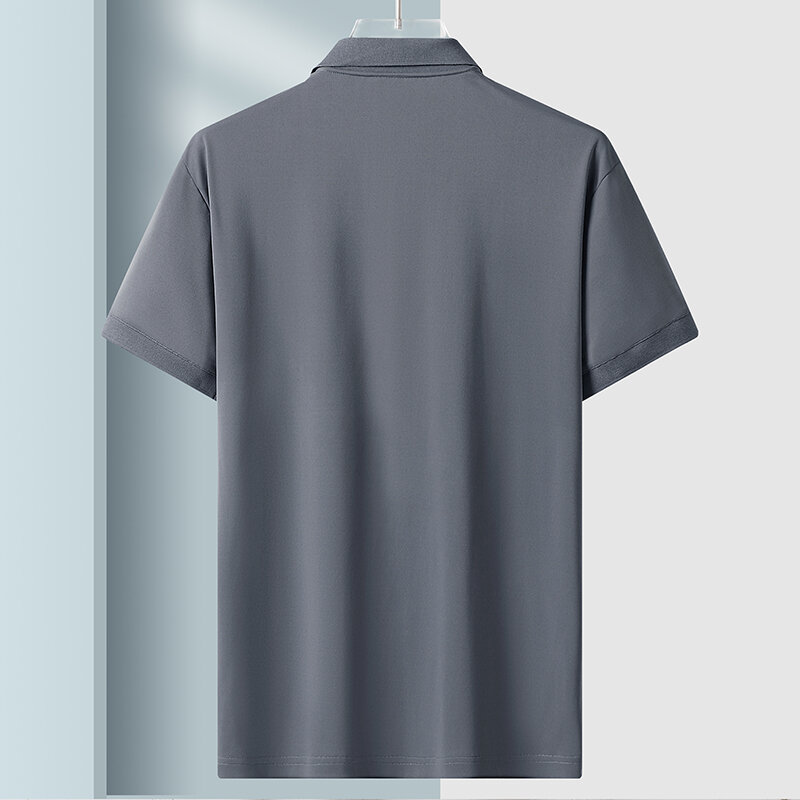Футболка-поло мужская оверсайз, Спортивная рубашка с коротким рукавом, топ в японском стиле, черный и белый цвета, 5XL, лето 2024
