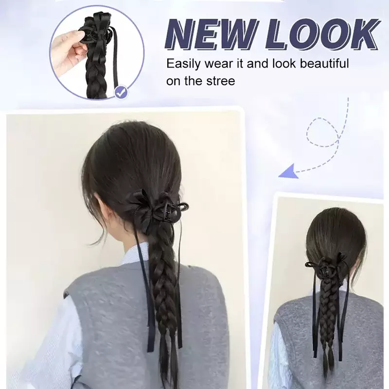 ALXNAN HAIR braid coda di cavallo femminile millennial bow grip style boxing braid coda di cavallo sintetica intrecciata