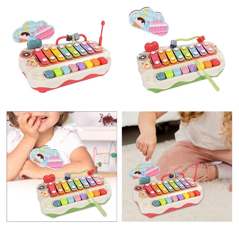 Mainan musik anak-anak, mainan belajar prasekolah delapan nada warna-warni, Piano bayi mainan Xylophone untuk anak laki-laki perempuan 3 + hadiah ulang tahun balita