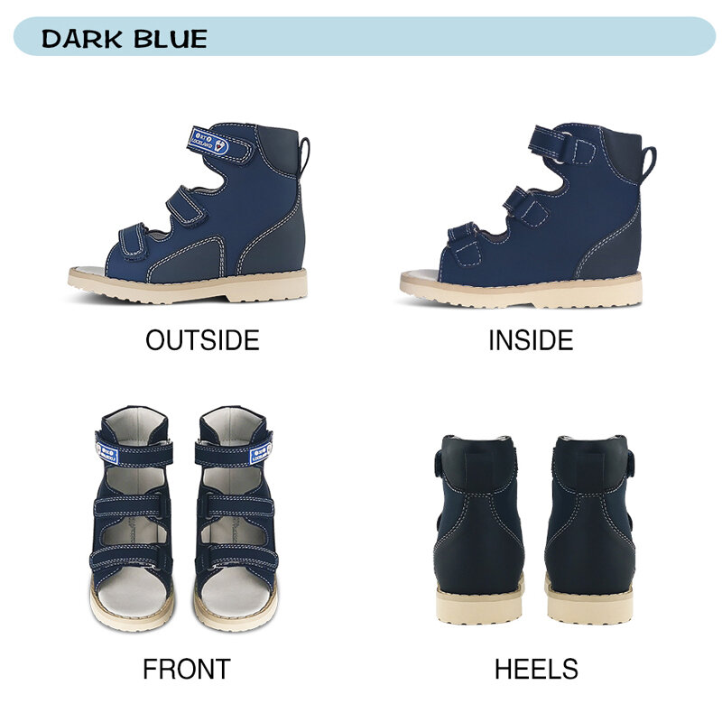 Ortoluckland 아동용 정형외과 샌들, 가죽 플랫 피트 신발, 통기성 유아 신발 Size22-32, 여름 패션