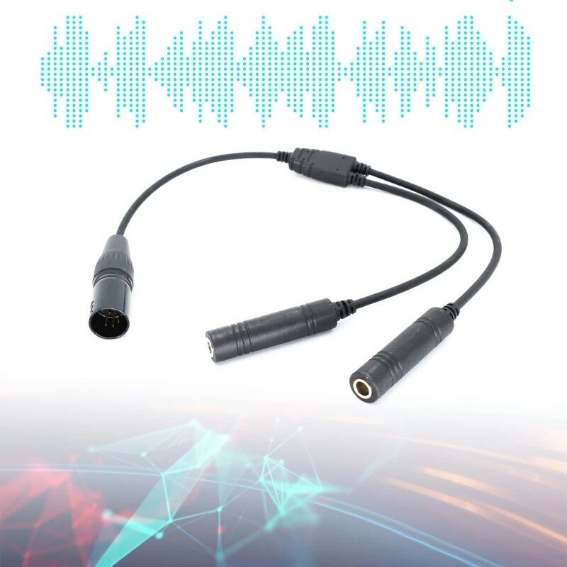 Clear & StableAudio with Aviation Headphone Cable Adapter Durable GAs to XLRs