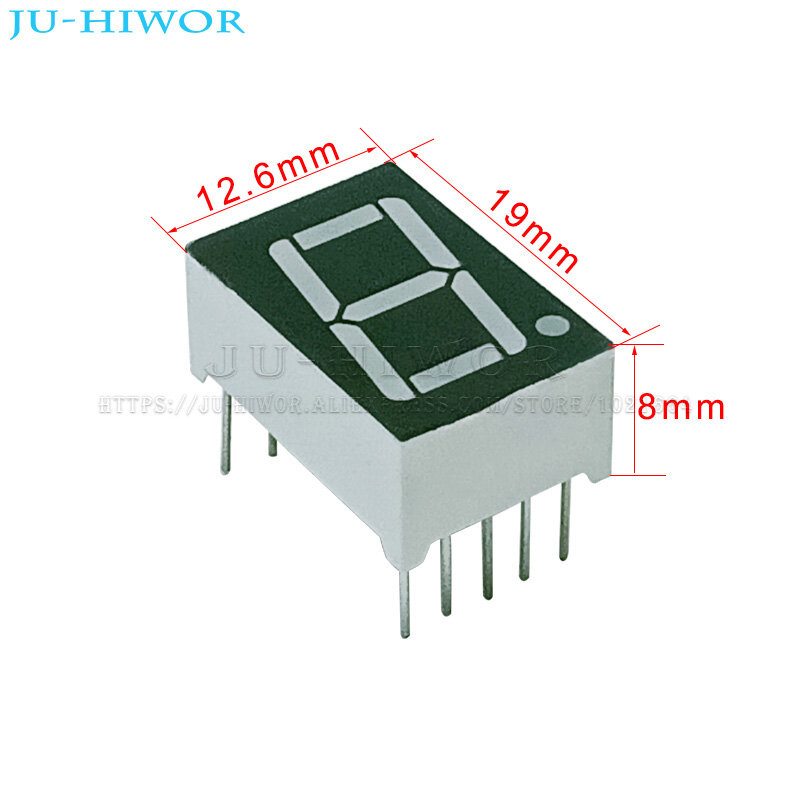 10pcs 0.56 Inch 10Pins 5161AGG 5161BGG 1 Bit Digit 7 Segment Jade Green LED Digital Display Digitron Common Anode Cathode