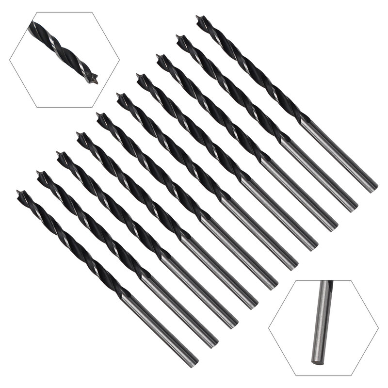 10pcs 3mm Wood Drill Bit Set High Strength Drill Bit With Center Point Spiral Drill Bit For Wood Metal Hole Cutter Power Tools