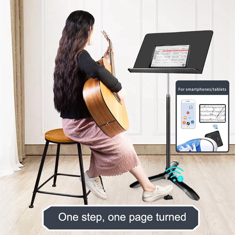Pedal sakelar kaki kustom isi ulang daya pembalik halaman nirkabel Bluetooth untuk ponsel skor musik elektronik e-book putih tahan lama