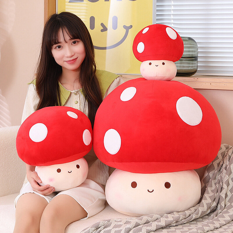 23/30/60cm Kawaii Mushroom Plush Toy Simulation Plant Plushies Dolls  Cute Pillow for Home Decor Soft Kids Babys Toys for Girls
