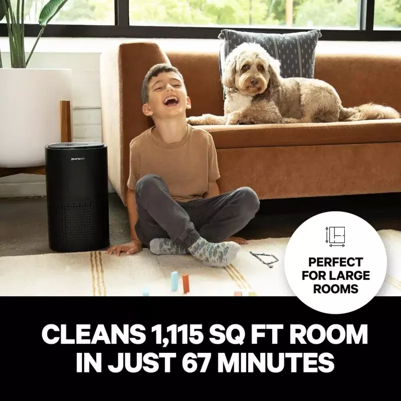Oczyszczacz powietrza PuroAir HEPA 14 do domu-obejmuje 1,115 stóp kwadratowych-alergie-duże pokoje-filtruje do 99.99%