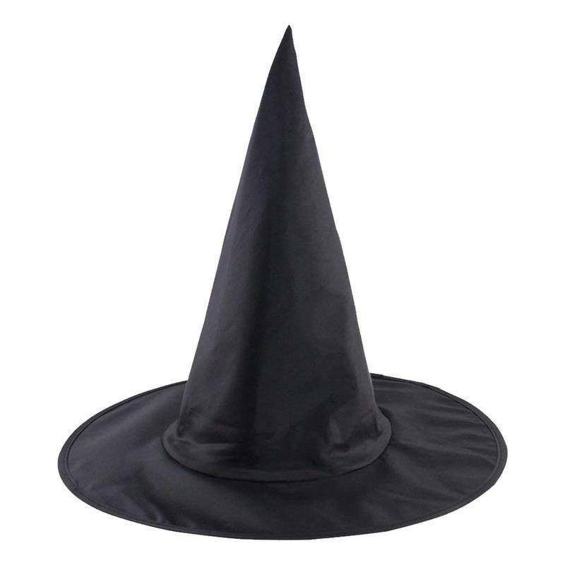 두꺼운 옥스포드 천 마녀 모자 장식, 유령 같은 할로윈 장식, 검은 모자, 실내 야외 장식, 코스튬 액세서리