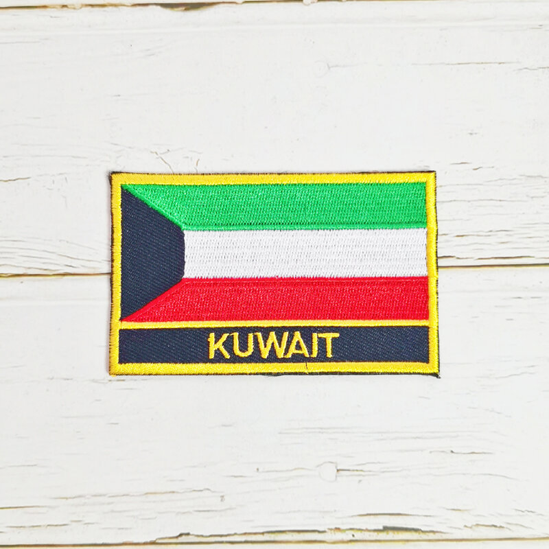National Flag Square Embroidery Patch Badge 8*5cm KOREA KUWAJT LAOS LEBANON LITHUANIA MALTA MACEDONIA  MALDIVS MALAYSIA LATVIA