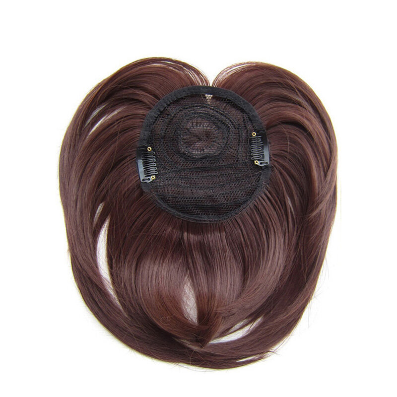 Franja com franja com templos para mulheres, cabelos ondulados, extensão de cabelo liso e puro, hairpieces para uso diário