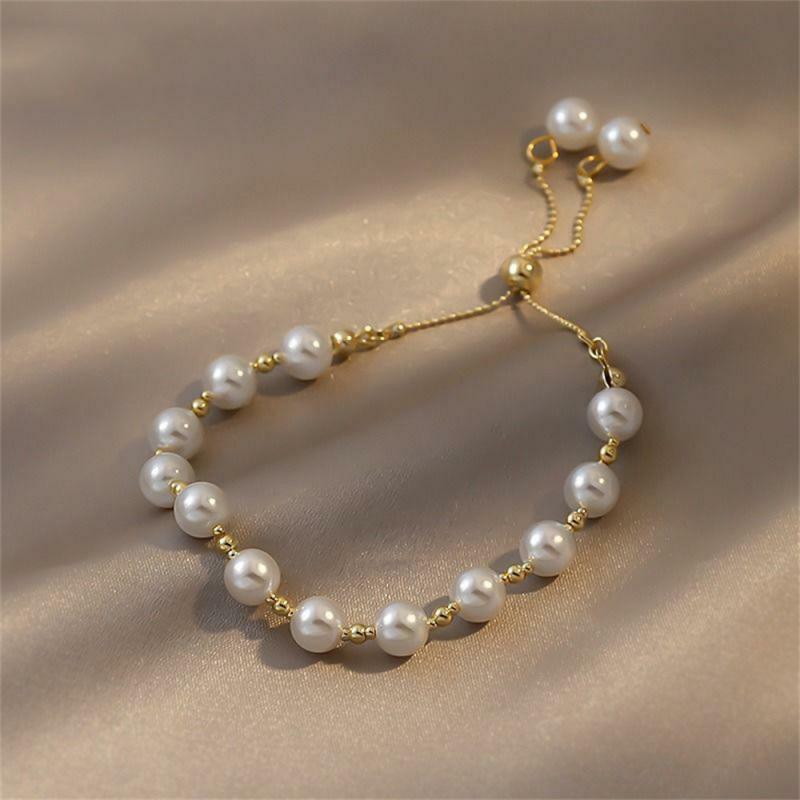 1~10PCS Pearl Beaded Earrings Retro Ear Jewelry Baroque Pearl Earrings For Women Handmade Sweet Fake Pearl Circle Jewelry