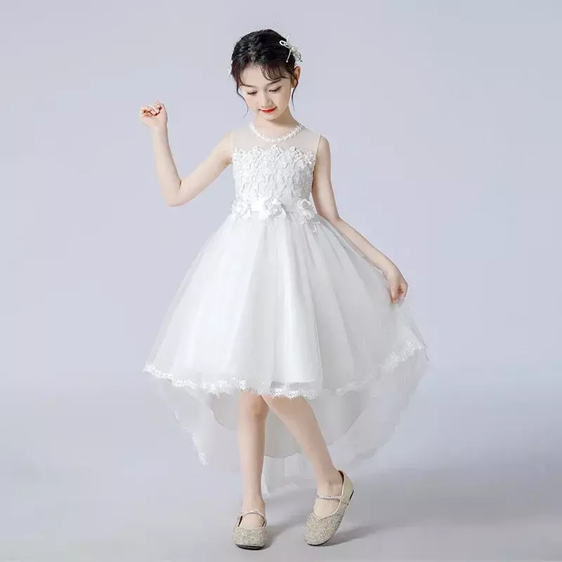 Vestido de princesa para niña, traje de actuación de Piano medio y grande, estilo occidental, Chil de flores, novedad de verano 2024
