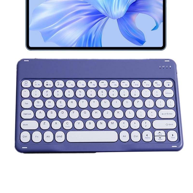 Bezprzewodowa klawiatura do tabletu bezprzewodowa Mini klawiatura dla IOS okrągły klucz klawiatura do pisania klawiatura bezprzewodowa dla tabletów i