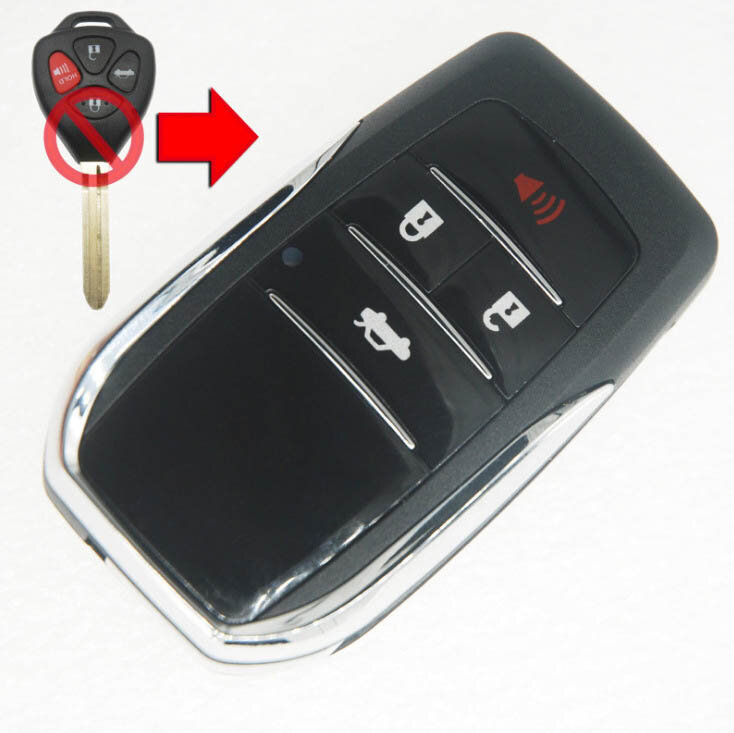 Modificado Flip Folding Shell chave remoto, Shell chave em branco para Toyota RAV4, desejo, Camry, Hiac, Corolla, Hilux, Fortuner