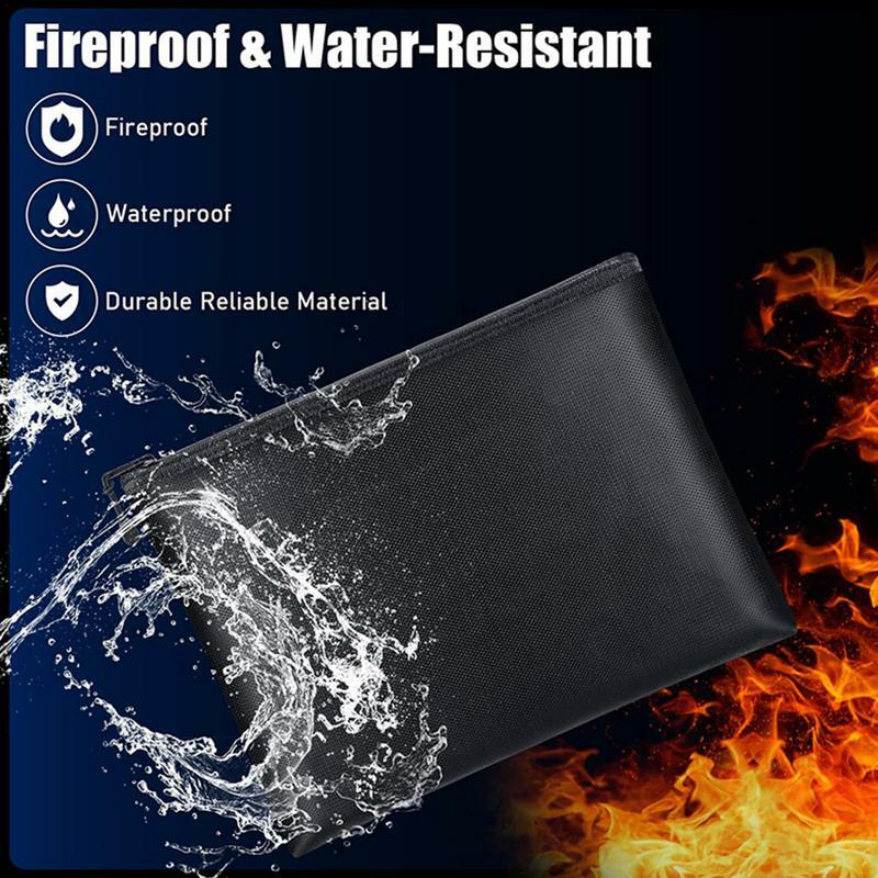 Fireproof Money Bag Waterproof Fireproof Bag 2000 Fire Resistant Zipper Closure Fire Proof Bag Envelopes Important Document