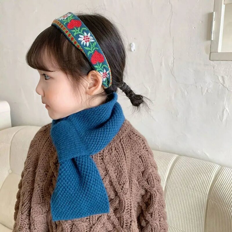 Милый осенне-зимний непродуваемый шейный платок с защитой от холода однотонный глушитель шаль Детский шарф накидка в Корейском стиле
