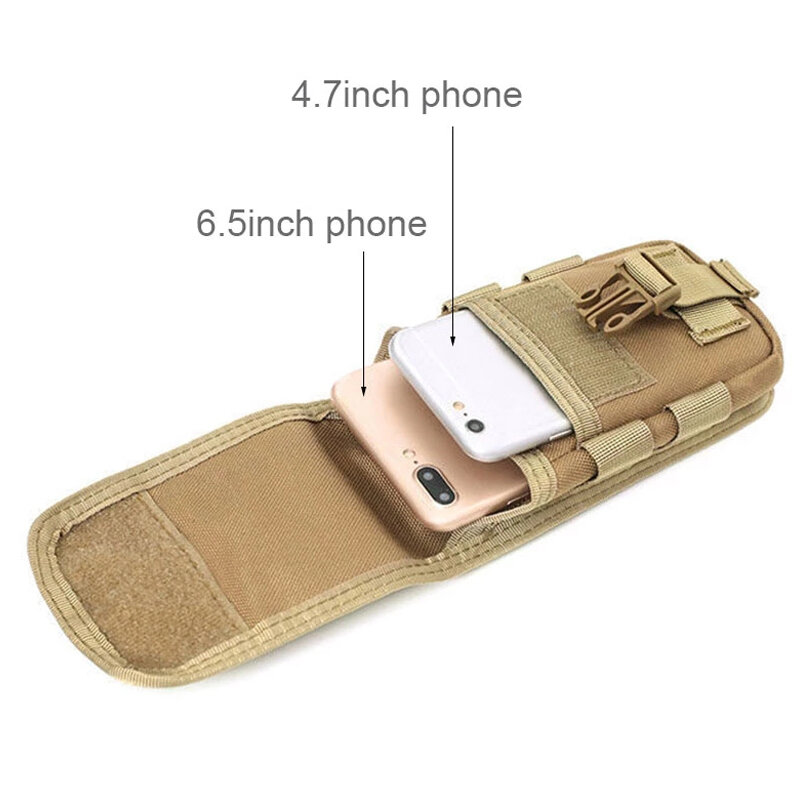 Outdoor Tactical Molle Pouch Mobile Phone Pouch Military Camo Hunting Waist Belt Bag Wallet EDC Tools Bags Running Bag