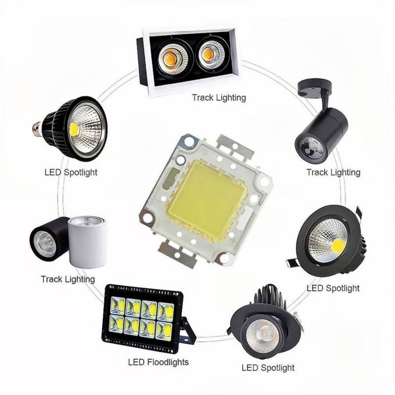Grânulos de chip LED para luz de inundação, lâmpadas de diodo, luz de fundo, branco quente, branco frio, matriz LED, holofotes DIY, 10W, 20W, 30W, 50W, 100W