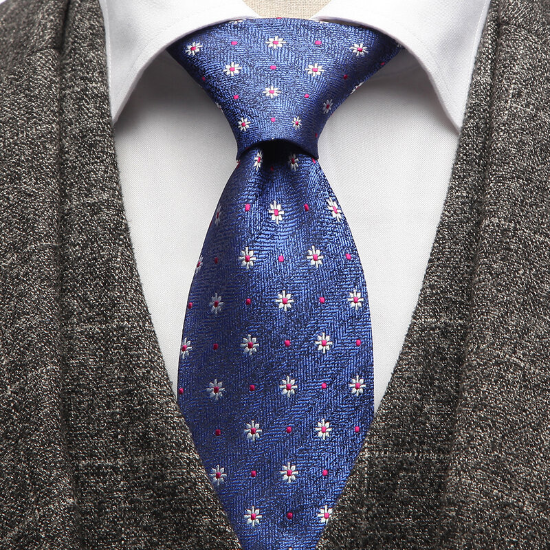 7,5 cm Business Tier Punkt Paisley Jacquard gewebte Männer Krawatte Hals Streifen Krawatten für Männer formale Luxus Hochzeit Krawatten Gravatas