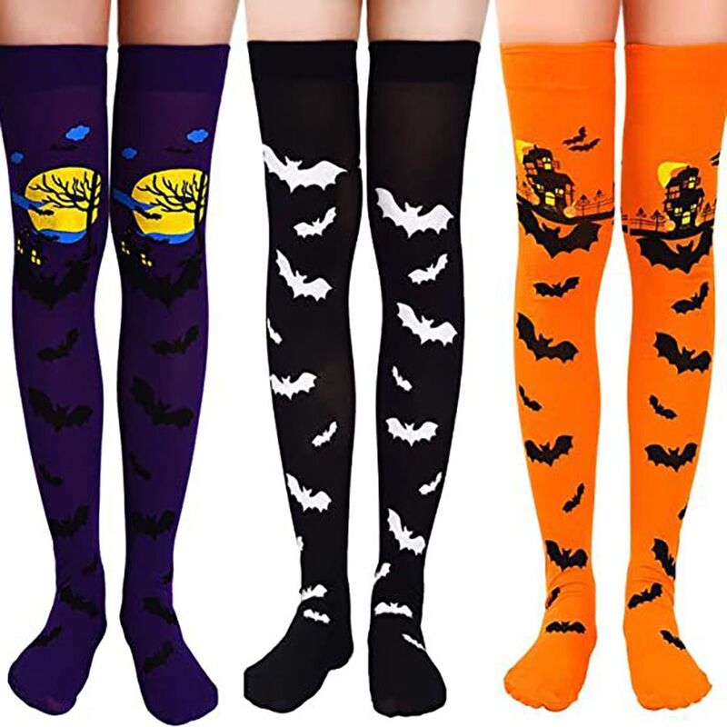 Lolita Cosplay Halloween Socks Fashion Elastic Over Knee Halloween Costumes Cosplay Accessories Bat Stockings Halloween