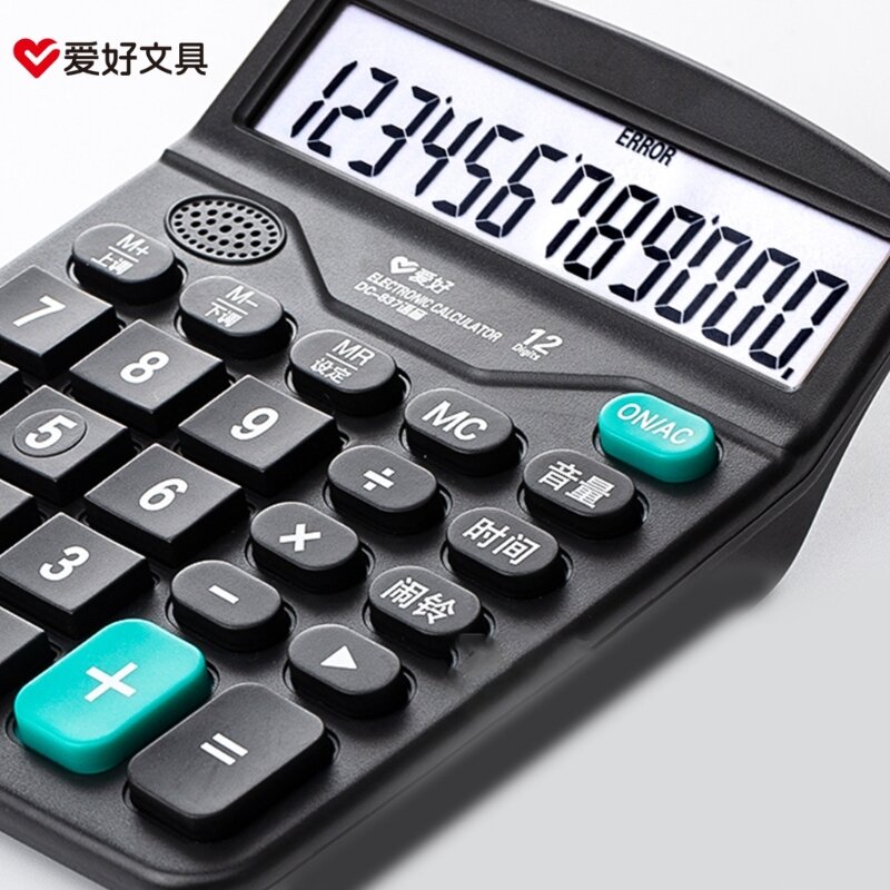 Kalkulatory stacjonarne Elektroniczny kalkulator biurowy 12-cyfrowym dużym wyświetlaczem