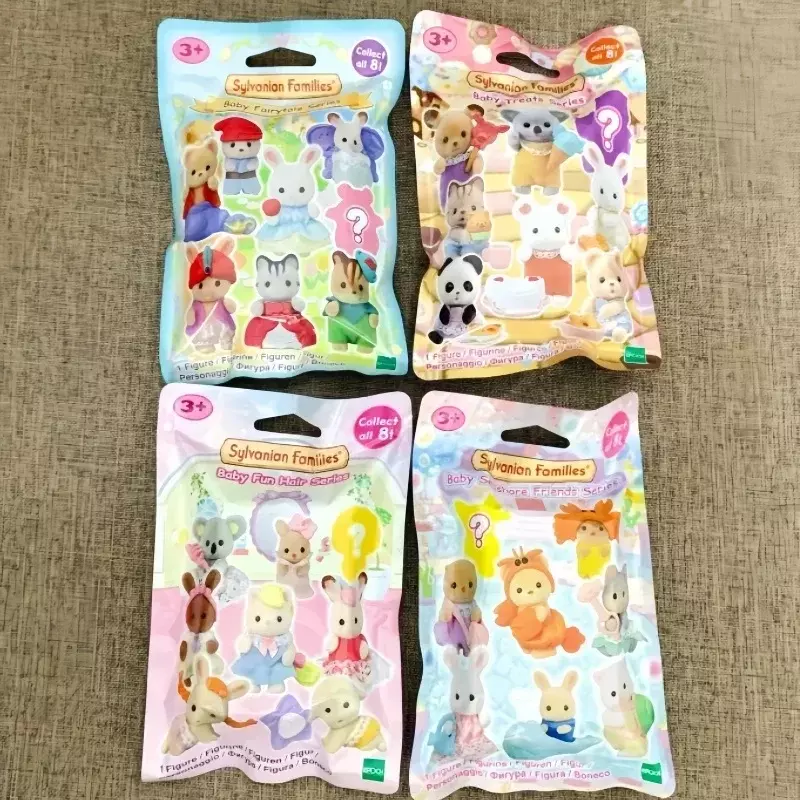 Anime Japan Sylvanian Doll famiglie partner forestali Kawaii Camping Dress Up Baby Cute Figrues ornamenti per la stanza floccaggio giocattoli regali