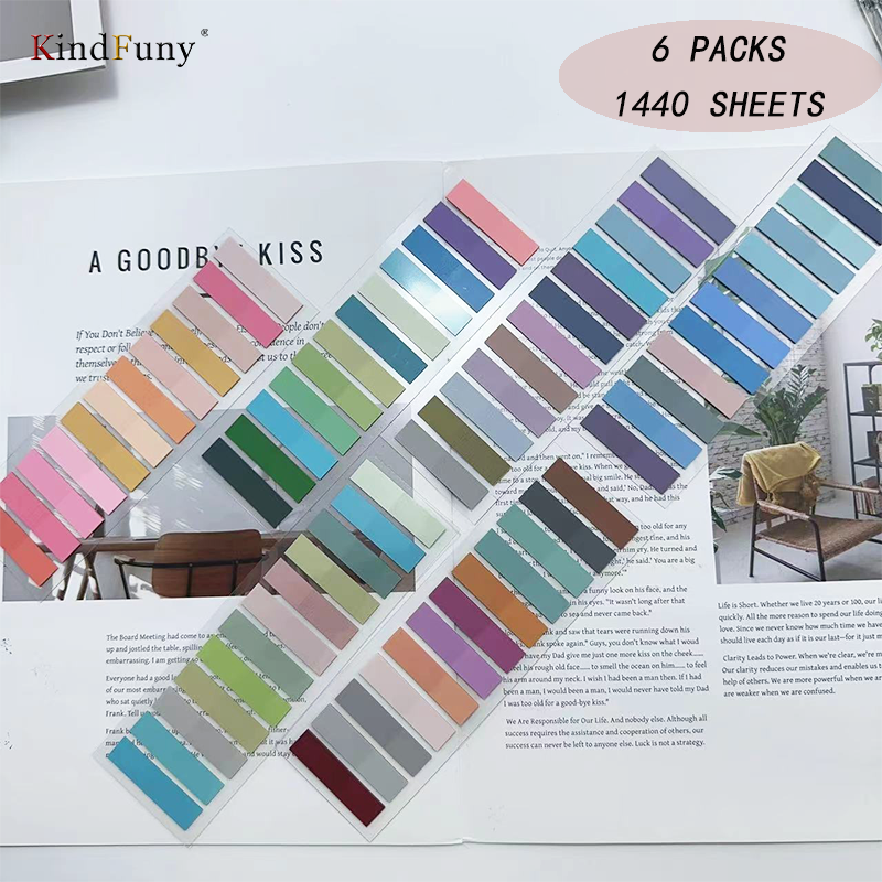 KindFuny 240 szt. Karty z kolorowymi książkami z indeksami papeterii kartki samoprzylepne flagi strony zakładki z naklejki na etykiety z adnotacjami