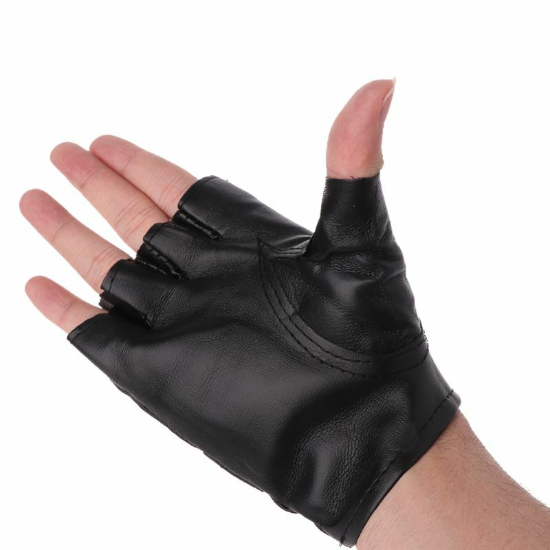 Мужские перчатки из искусственной кожи с полупальцами, варежки для вождения в стиле панк, хип-хоп, T8NB