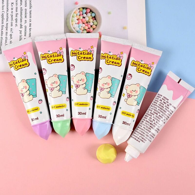 30ml/bottle Resin Cream For Phone Case Fake Whipped Clay Glue DIY Craft Soft Clay Decoration Simulation Gel Mobile Shell