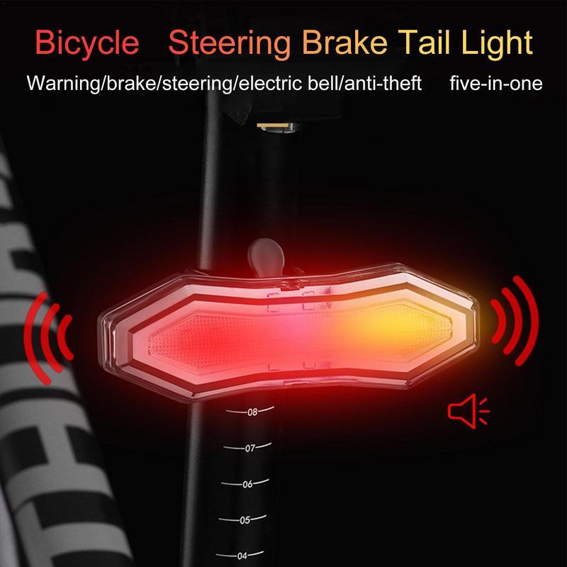 ワイヤレスリモコン付き電動自転車テールライト,5つの照明モード,サイクリングの安全性