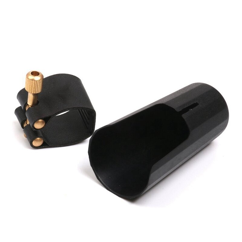 Plastic Clarinets Nozzle Cap With PU Ligature Black & Rubber Clarinet Black Resilient Thumb Rest Saver Cushion Pad