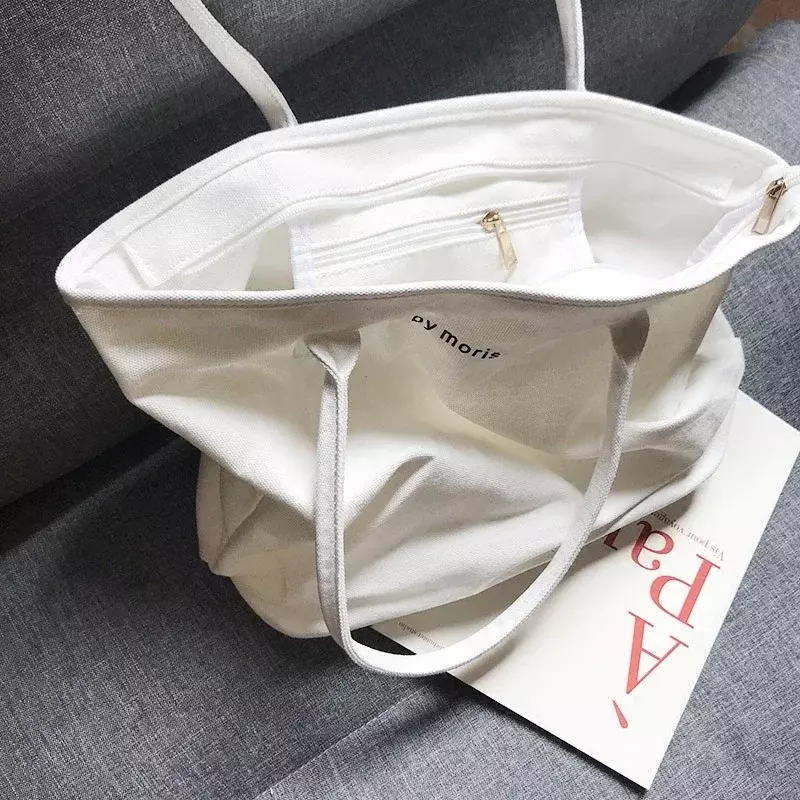 TLBQ01 sacola de lona feminina, estudante coreana, pano de algodão, bolsa de ombro grande, bolsa de compras casual, moda, 2023