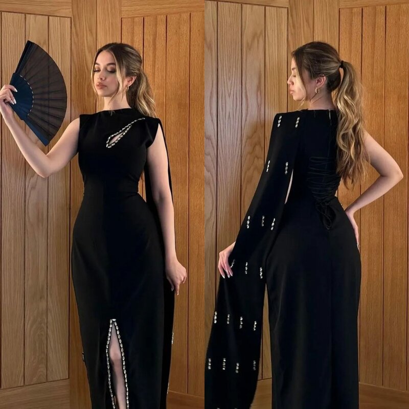 Prom Dress Saudi Arabia Prom Dress Elegante Asymmetrische One-Shoulder Zeemeermin Jurken Strass Satijn Op Maat