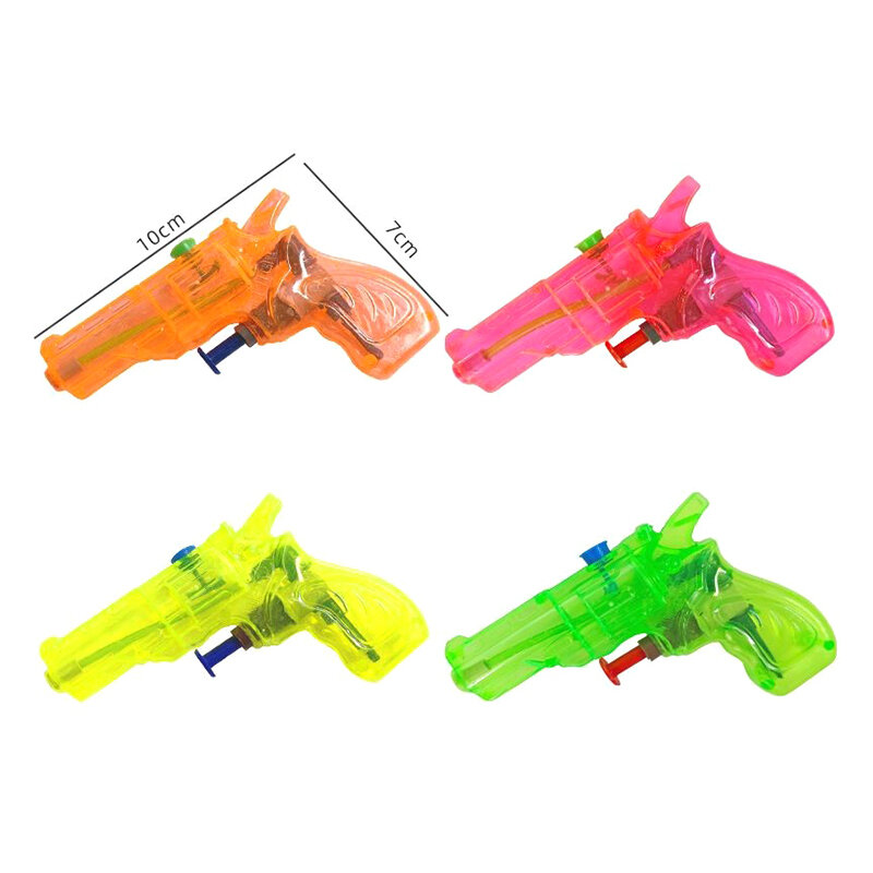 Pistola de agua pequeña de plástico transparente para niños, al aire libre juego de lucha, pistola de juguete para niños, vacaciones de verano, juguetes de playa, pistola de pulverización de agua