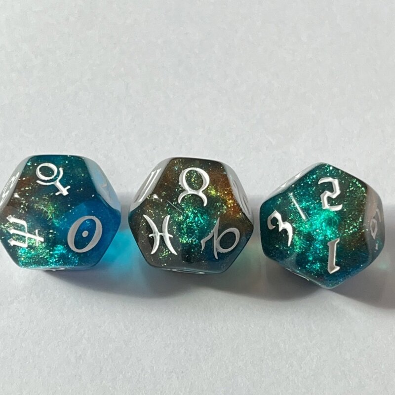 B36F 3 Pcs Astrological Dice-12-Sided Astrology Dice-Constellation Dice-Party Favor