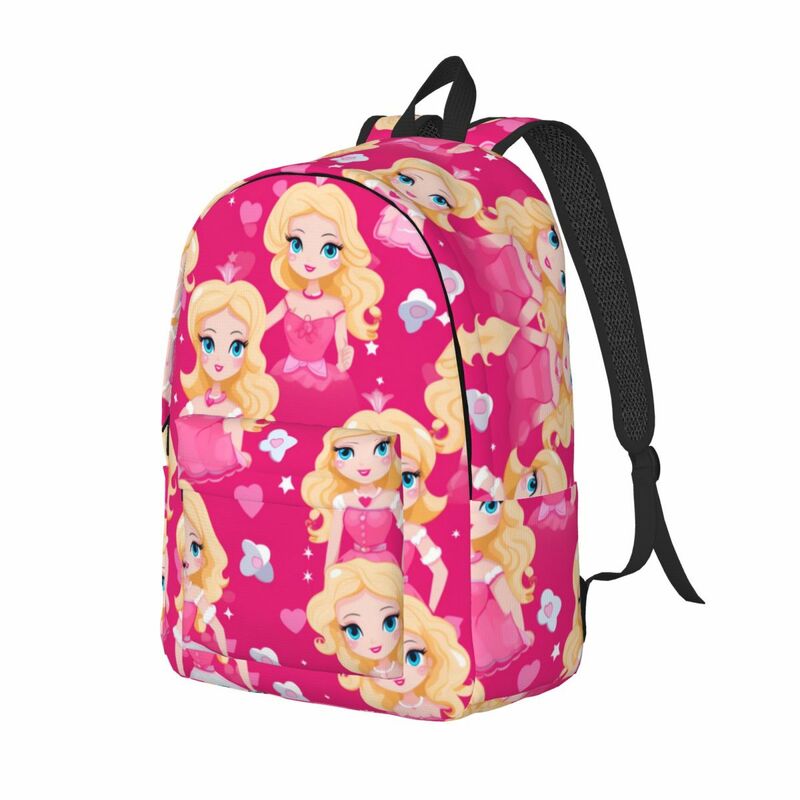 Custom Barbies Doll Seamless Canvas Backpacks for Boys Girls College School Travel Bags Men Women Bookbag Fits 15 Inch Laptop