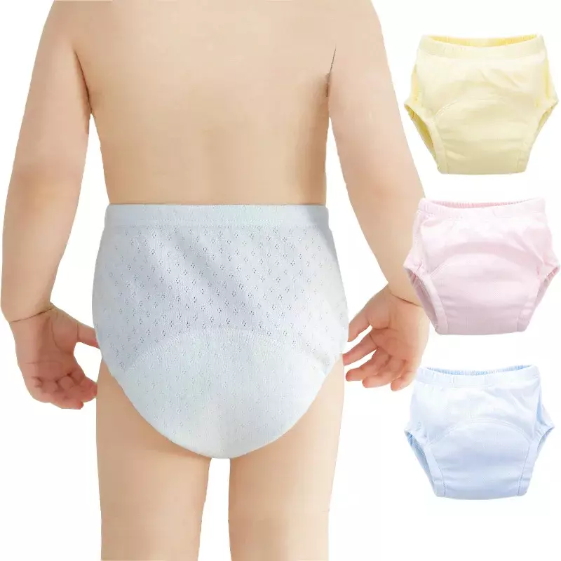 ผ้าอ้อมเด็กนำกลับมาใช้ใหม่ได้ทารกแรกเกิดผ้าอ้อมเด็กสำหรับฝึกโถปัสสาวะเด็กผ้าคอตตอนซักได้กางเกงในเด็ก