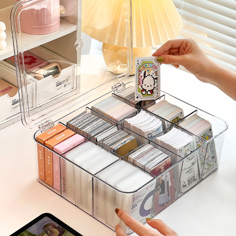 透明なアクリル製のディスプレイボックス,フラップボックス,ブラインドボックス,kpop写真カード,収納ボックス,写真カードオーガナイザー