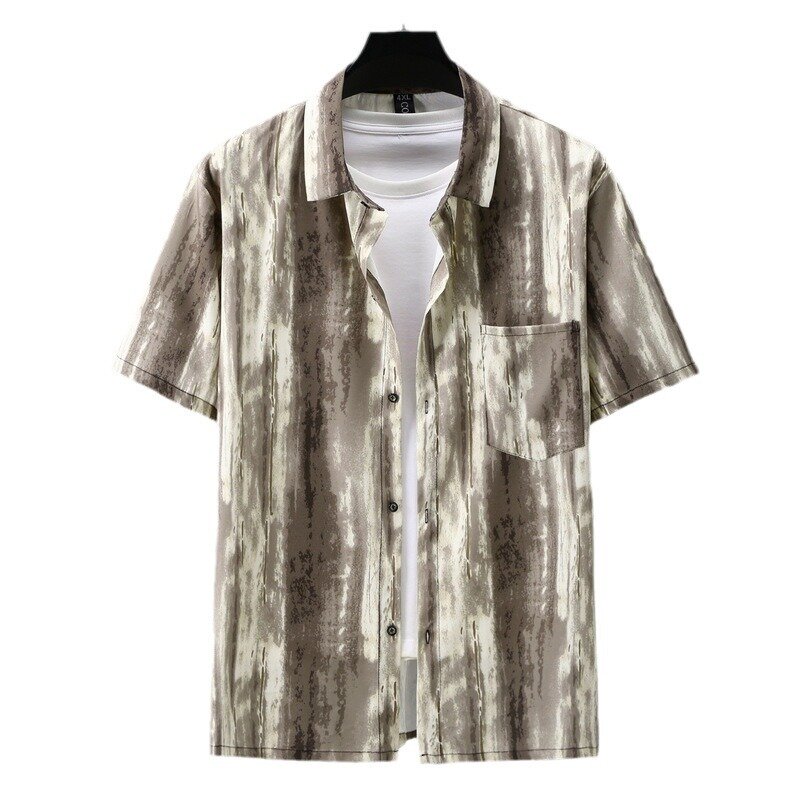 11XL Summer Plus Size Fashion Casual Short-sleeved Shirt Man Loose Printing Male Shirt Large 10XL
