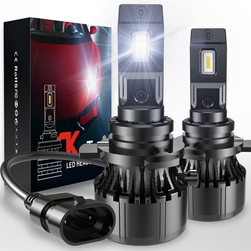 Bombilla LED superbrillante para faro delantero de coche, lámpara de 12V, 9012 W, 14000LM, 2 piezas, 100 LM, para Ford, BMW, Audi, Renault, VW